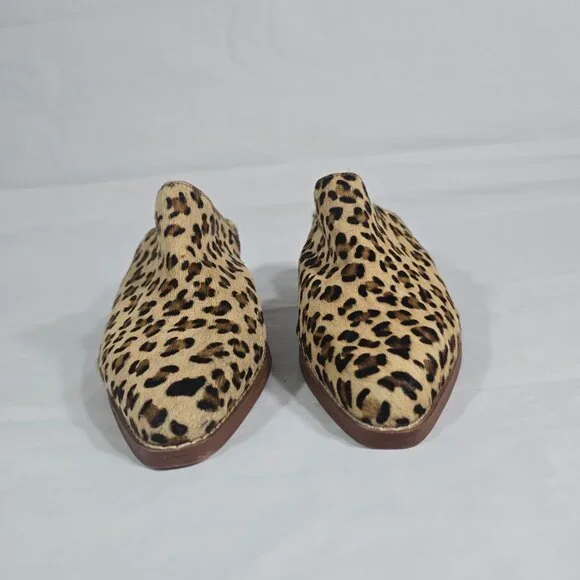 Coconuts by Matisse Animal Print Mules Heels Size 8 Calf Hair Leopard Slip On - Picture 3 of 9